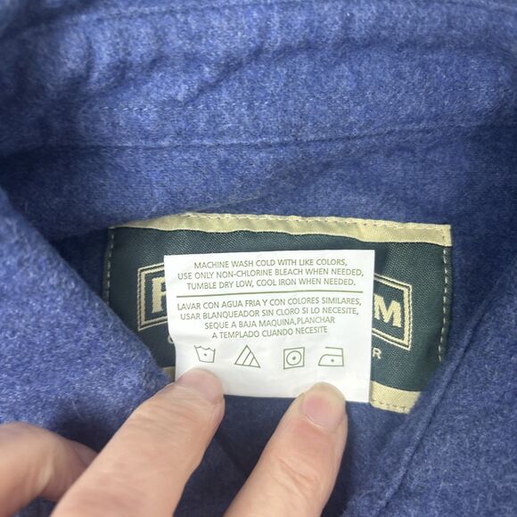 Vintage Field & Stream Men’s XL Blue Button Up Heavy Flannel Long Sleeve - Picture 5 of 6